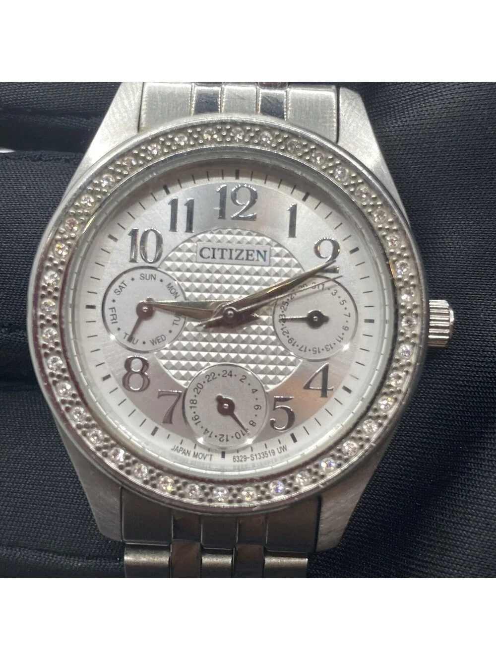 Citizen 6329 Ladies Multi-Function Quartz Watch Silver Dial Swarovski Crystals